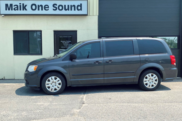 2017 Dodge Caravan with professional window tint in North Bay